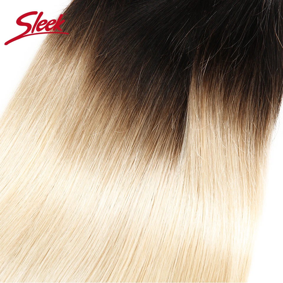 Tissage en lot brésilien Remy lisse ombré, extension de cheveux naturels bicolores, blond 613, T1B/27, T1B/30, rouge 99J, richesse