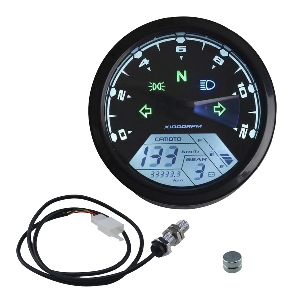 Motorcycle Meter LED Digital Tachometer Odometer Speedometer Oil Meter  For 1/2/4 Cylinder Multifunction Motorcycle Accessories