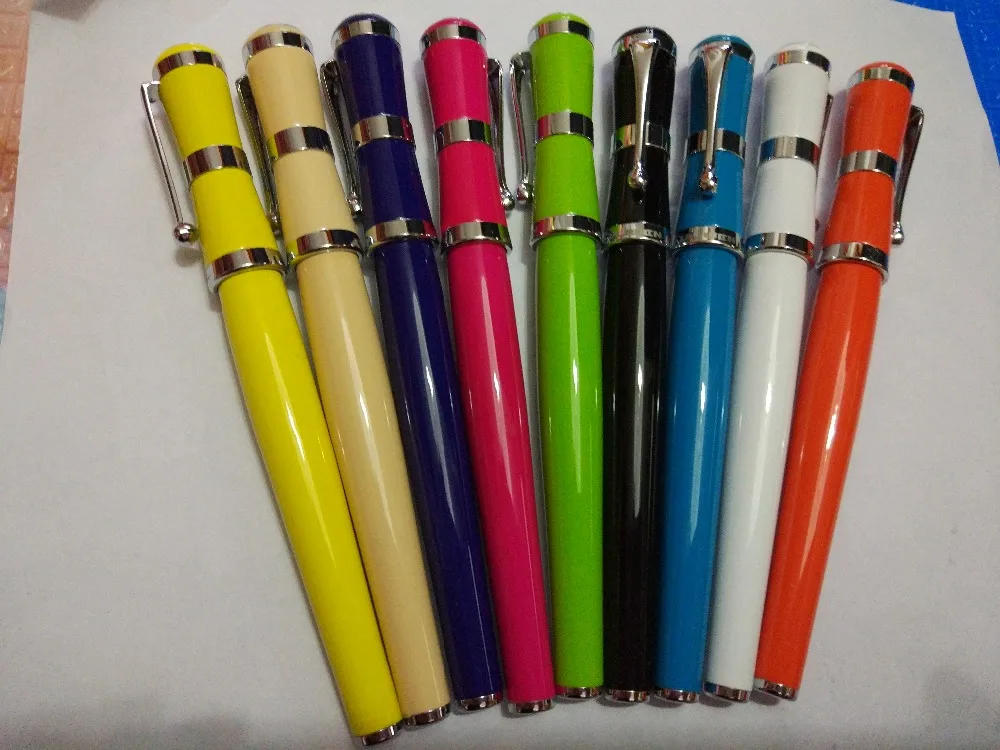 

9pcs Fuliwen pen new high-quality metal housing office colorful markers fountain Pen fine tip size F256