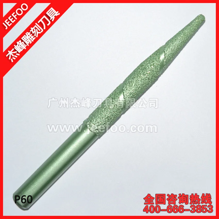 

P60-16*6*120mm V Shape Ball Nose Bit CNC Grinding Diamond Stone Router Bits Milling Cutter for Engraving 3D Letter Carving