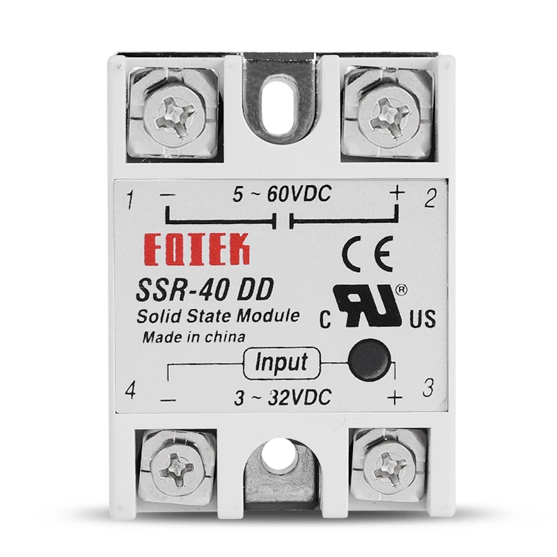 SSR-40DD 40A Solid State Module Relay DC-DC Single Phase SSR 3-32V DC TO 5-60V DC 40A Load 40DD