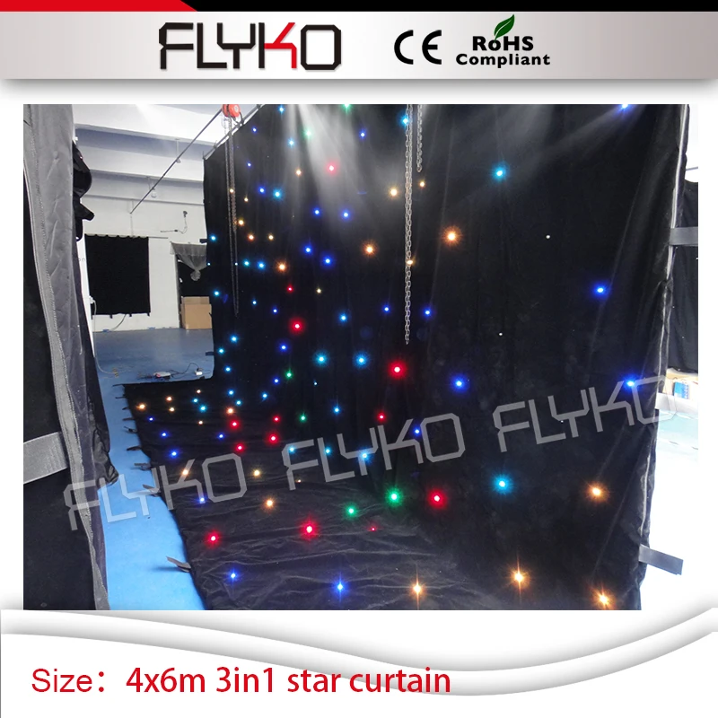 4M x 6M hot size design led star backdrop full color twinkling leds curtain  for tv show