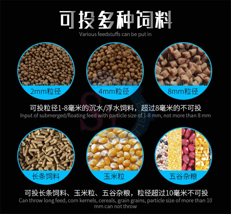 عالية الكفاءة شبه التلقائي أحواض سمك تغذية الأسماك آلة تغذية الغذاء مع الموقت