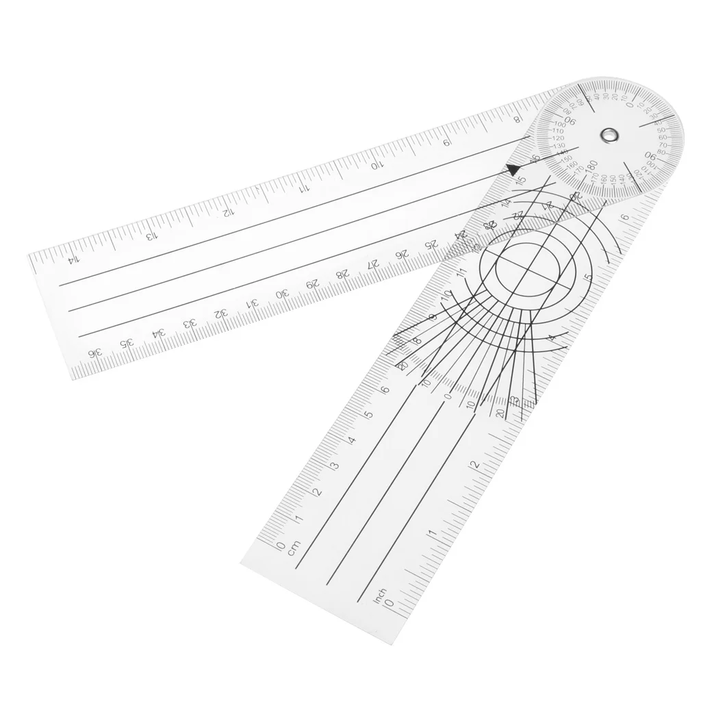 Userful Multi-Ruler 360 Degree Goniometer Medical Spinal Ruler INCH 4XFD