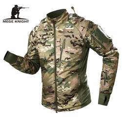 MEGE Men's Waterproof Tactical Jacket Men Warm Windbreaker Bomber Jacket Hooded Coat chaqueta hombre