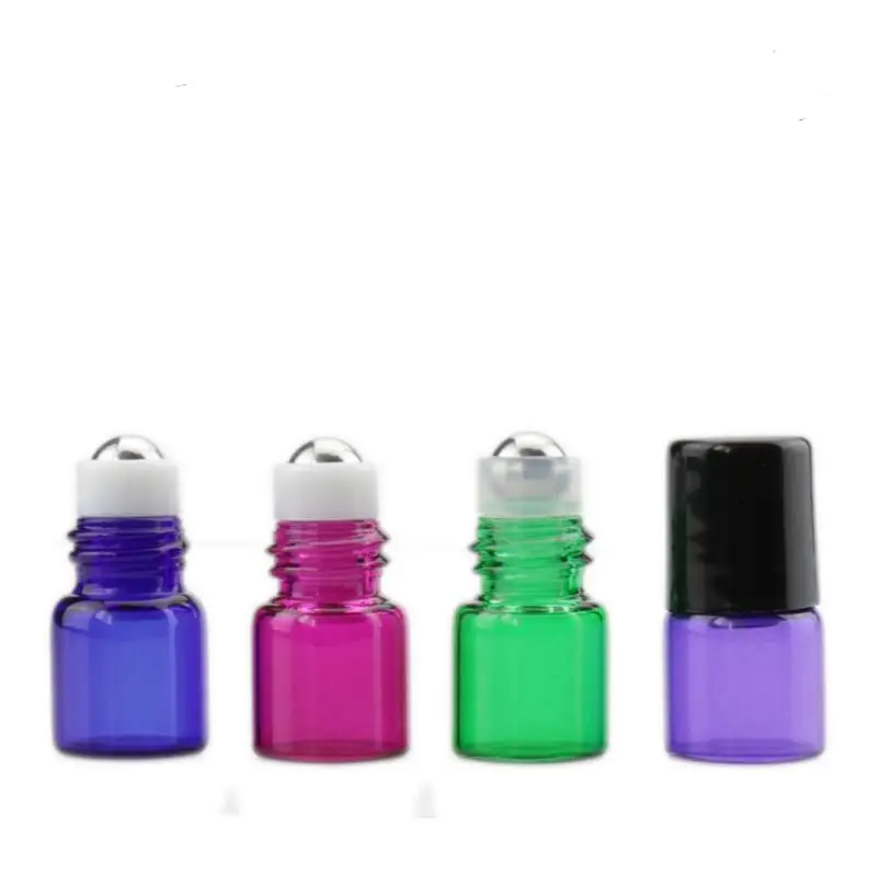 1 ml 2 ml Mini roll-on flessen lege essentiële olie roller hervulbare parfum deodorant container met zwart deksel LX3251