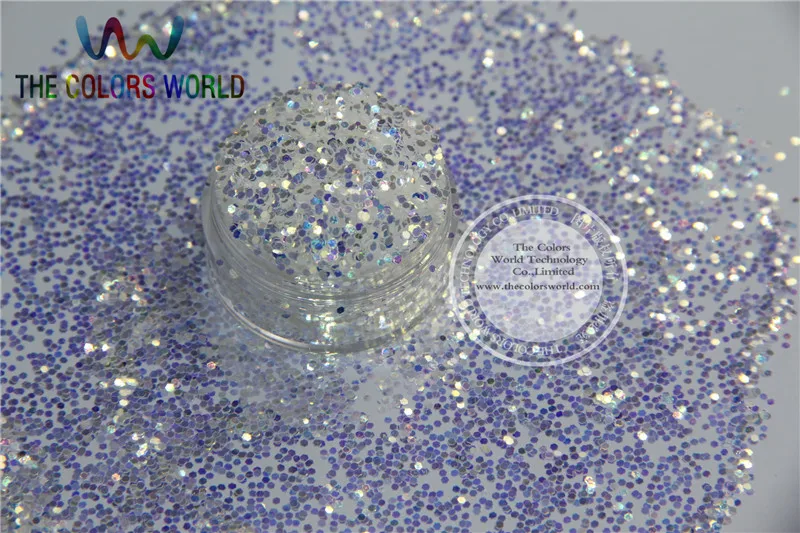 

1MM size White with blue light shinning colors glitter Hexagon shapes amazing sparkles for Nail Art and DIY supplies1pack=50g