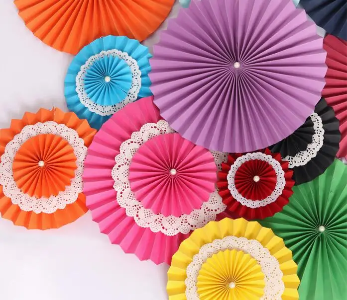 12pcs 20cm 3 Layers 3D Pearl Beaded Fan-shaped Artificial Paper Flower For Wedding Party Holiday Venue Decoration DIY Material