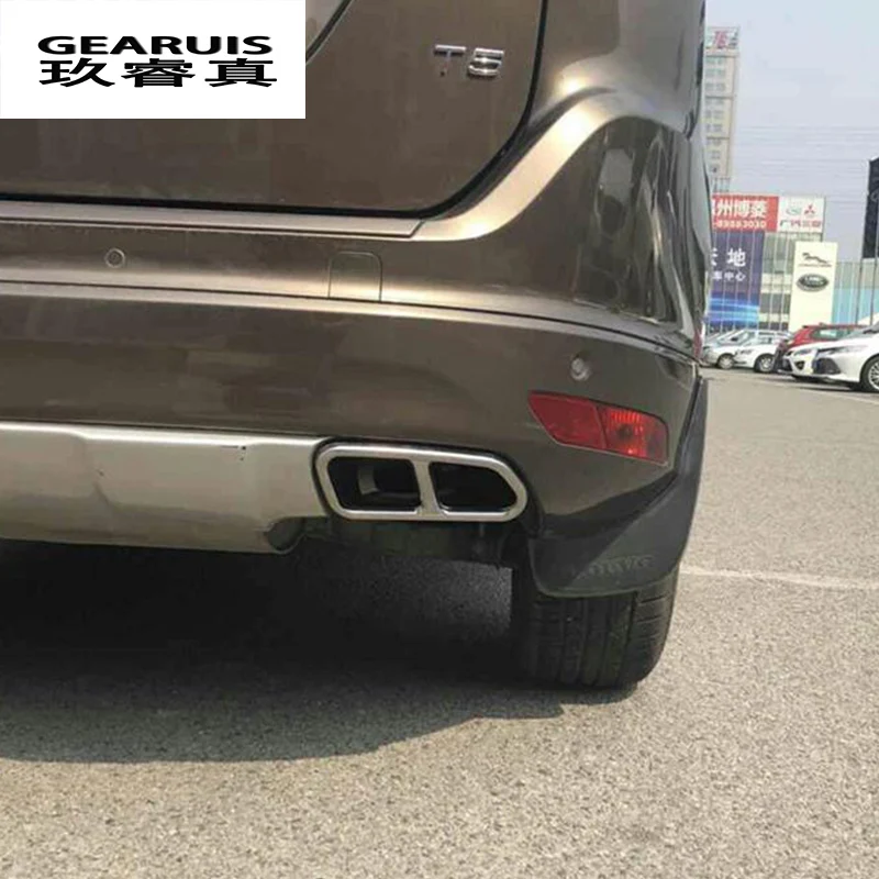 Car styling Rline Tail Throat Exhaust Pipe For Volvo XC60 2015-2017 tail pipe exhaust pipe cover muffler tip auto accessories