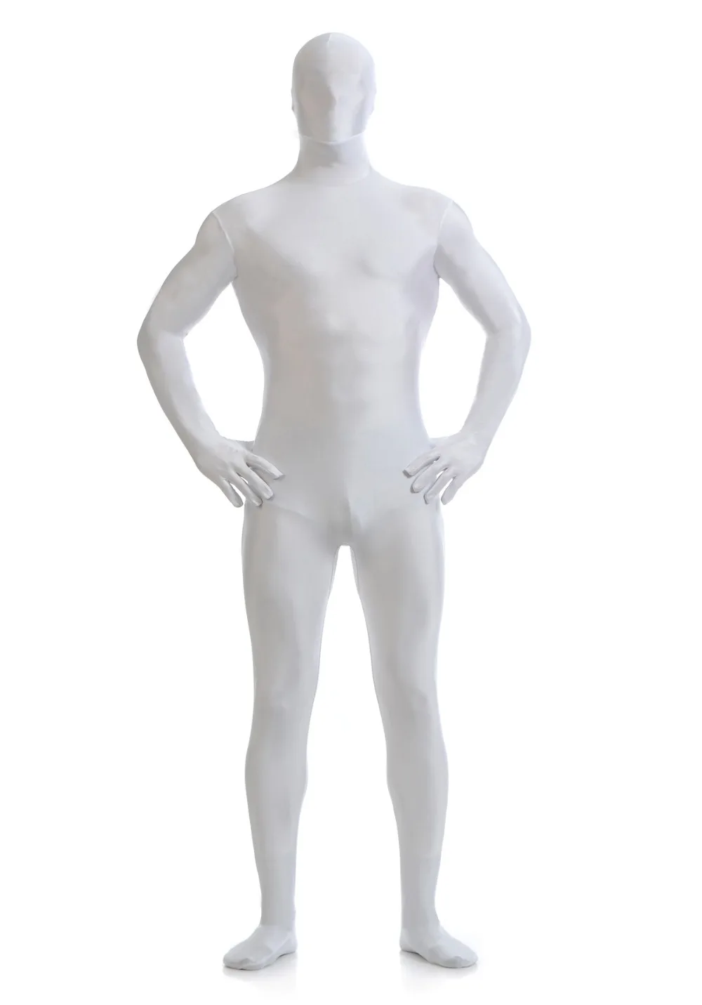 Bianco Spandex Fullbody Suit Zentai Spandex Catsuit Freeshipping Halloween Cosplay Costume