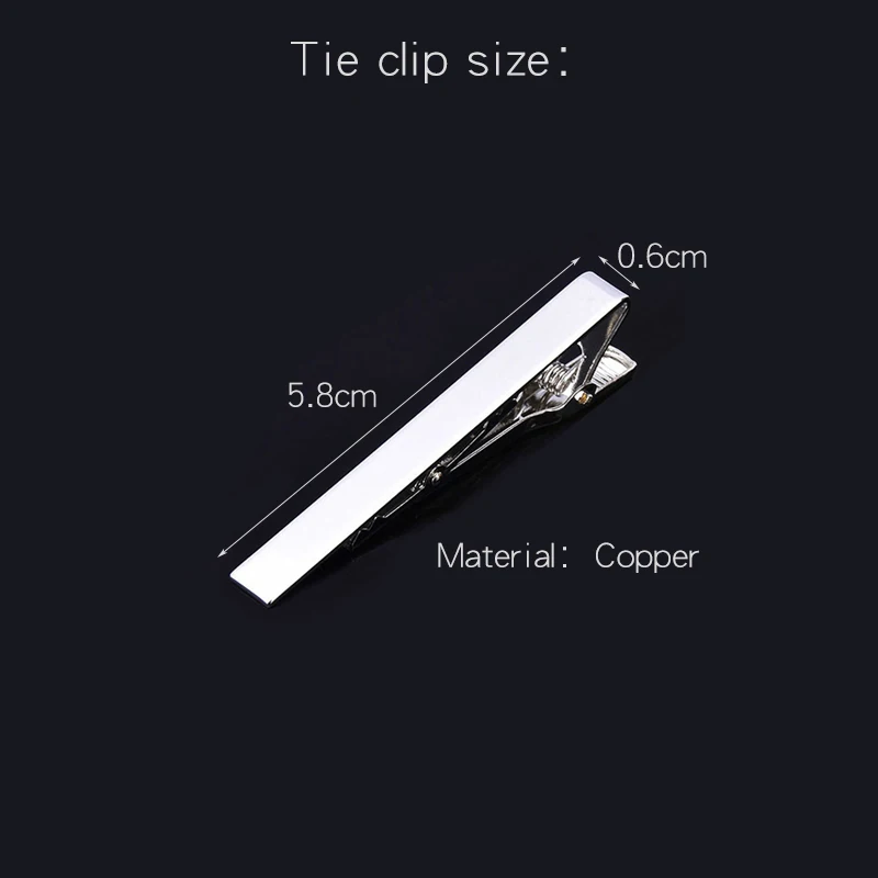 1 Stuk Metalen Zilveren Stropdas Clip 5.8Cm Voor Mannen Bruiloft Stropdas Tie Sluiting Clip Gentleman Tie Bar Crystal Tie pin Voor Mens Gift