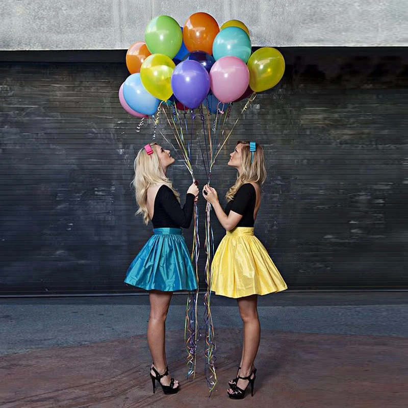 Fashion Colorful Mini Skirts Above Knee Short lolita Yellow Satin Skirts For Women Custom Made High Quality Female Clothing