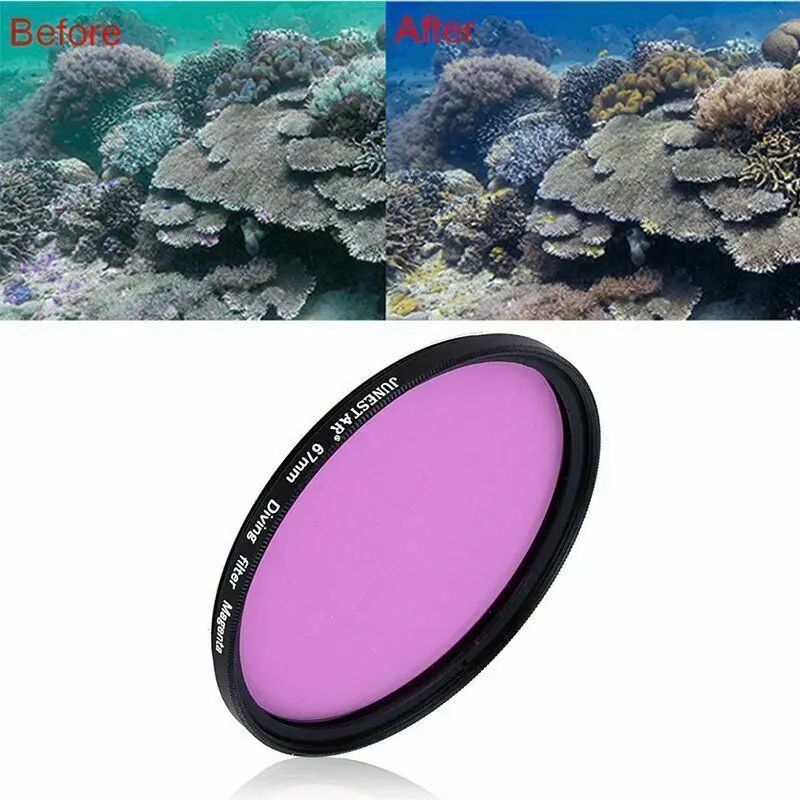 67mm Full Color Red Purple yellow Dive Filter for Sony Nikon Canon Camera Lens New diving Filter