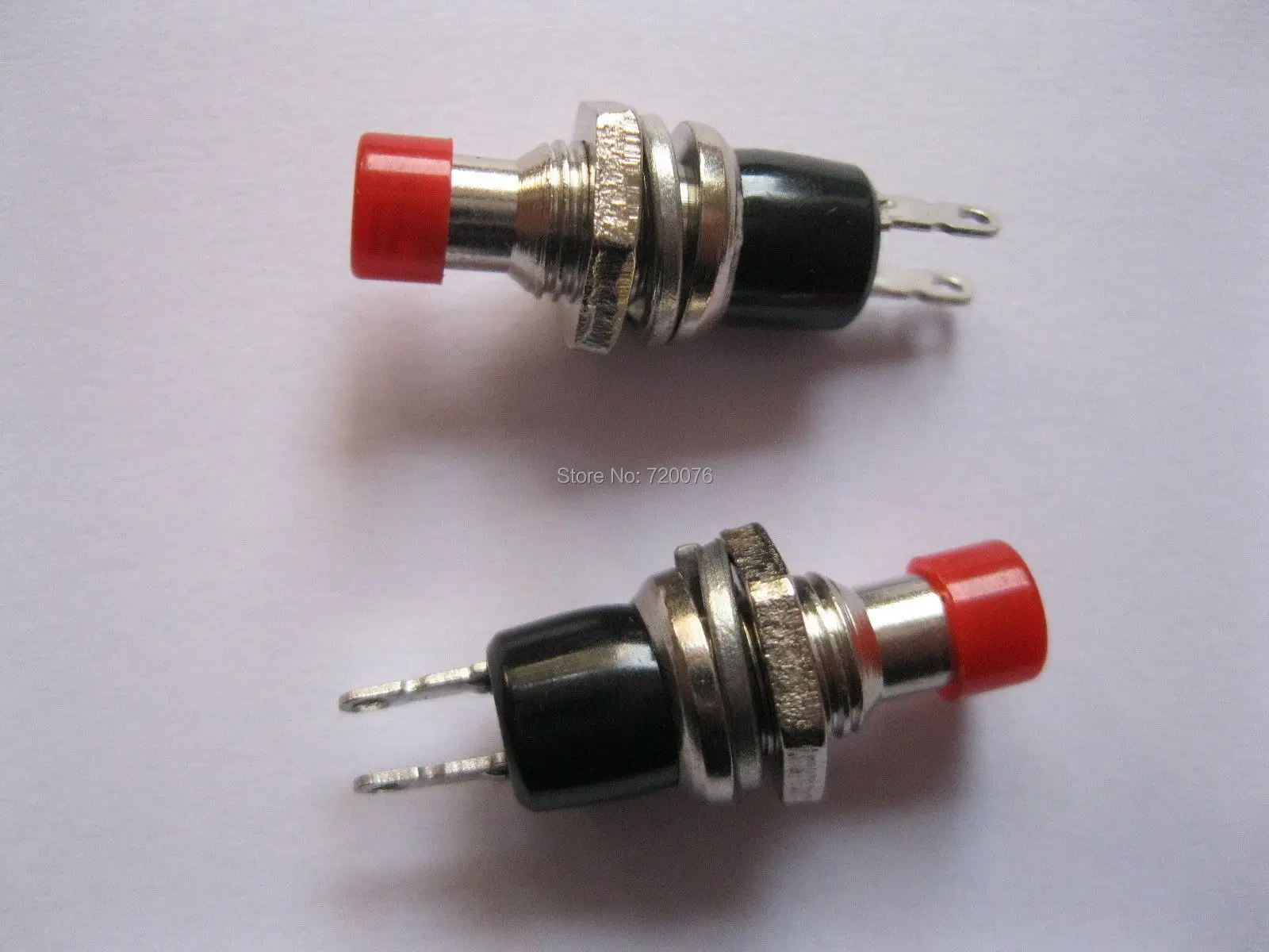 40 pcs SPST Mini Push Momentary Switch Red Cap 250V/3A 125V/6A Nomal Off