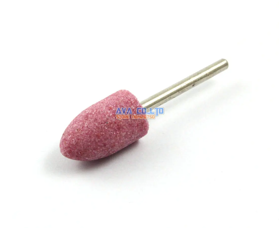 

20 Pieces 12x20mm Bullet Mounted Point Pink Aluminum Oxide Abrasive Grinding Stone Bit 3mm Shank