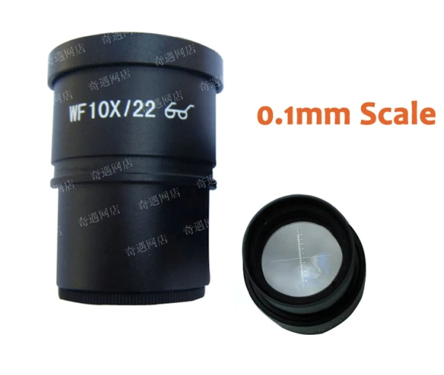 

1PC WF10X/22mm High Eyepoint Eyepiece for Zoom Stereo Microscope with Mounting Size 30mm and Reading Scale Reticle Ruler 0.1mm