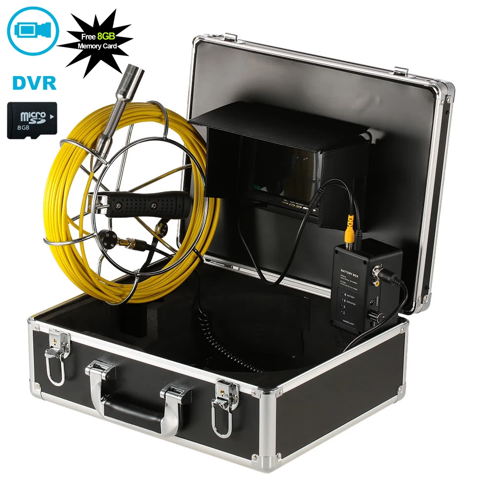 20M Fiberglass Sewer Inspection Camera System with 7