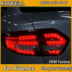 KOWELL Car Styling for Renault Fluence LED Tail Lights 2010 2011 2012-2014 Almera SM3 Tail Light Rear Lamp DRL+Brake+Park+Signal