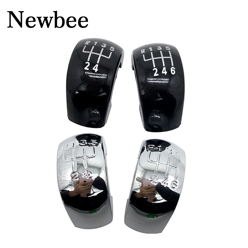 5 / 6 Speed Gear Shift Knob Stick Button Cap Cover Plastic Chrome Black Silver For Skoda Octavia MK2 II (04-08), II FL (08-11)