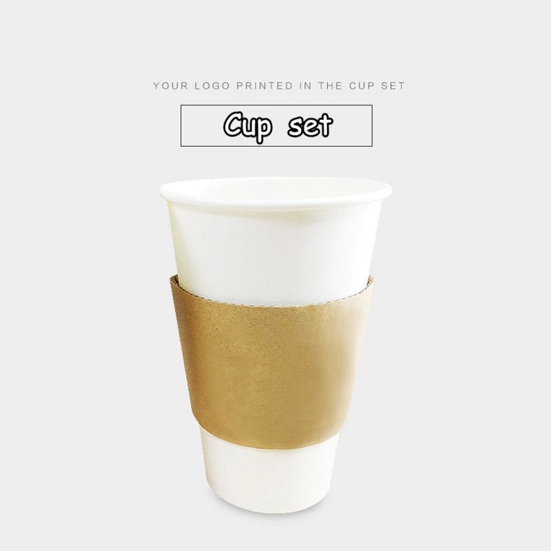 Disposable Corrugated Paper Cup Holder, Heat Insulation Cup Sleeves, Thicken Illusion Cover, Take-out Paper, 12 oz, 16oz