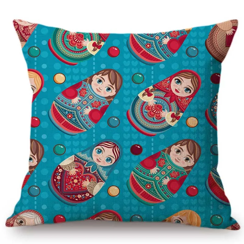 Carino Mosca Souvenir Matryoshka Russian Modello di Bambola Decorazione Della Casa Divano Coperte E Plaid Coperture Per Cuscini Russia Stile di Lino