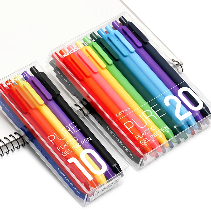 

Kaco 0.5mm candy, color soft rubber pen,10/20 color neutral pen, advertising pen, color pen.