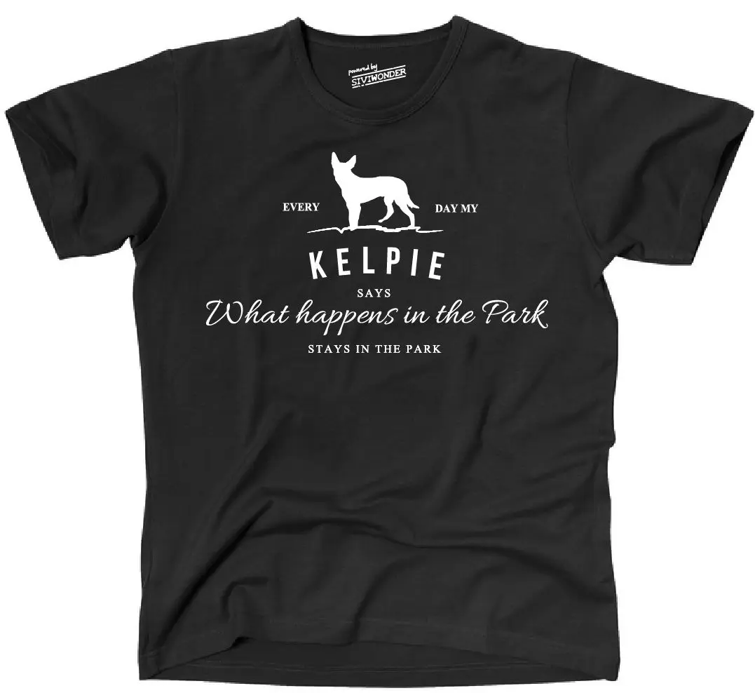 Print Round Neck Man TVL T-Shirt Hund Hunde KELPIE Vintage Logo Park Fun Siviwonder Print T-Shirts