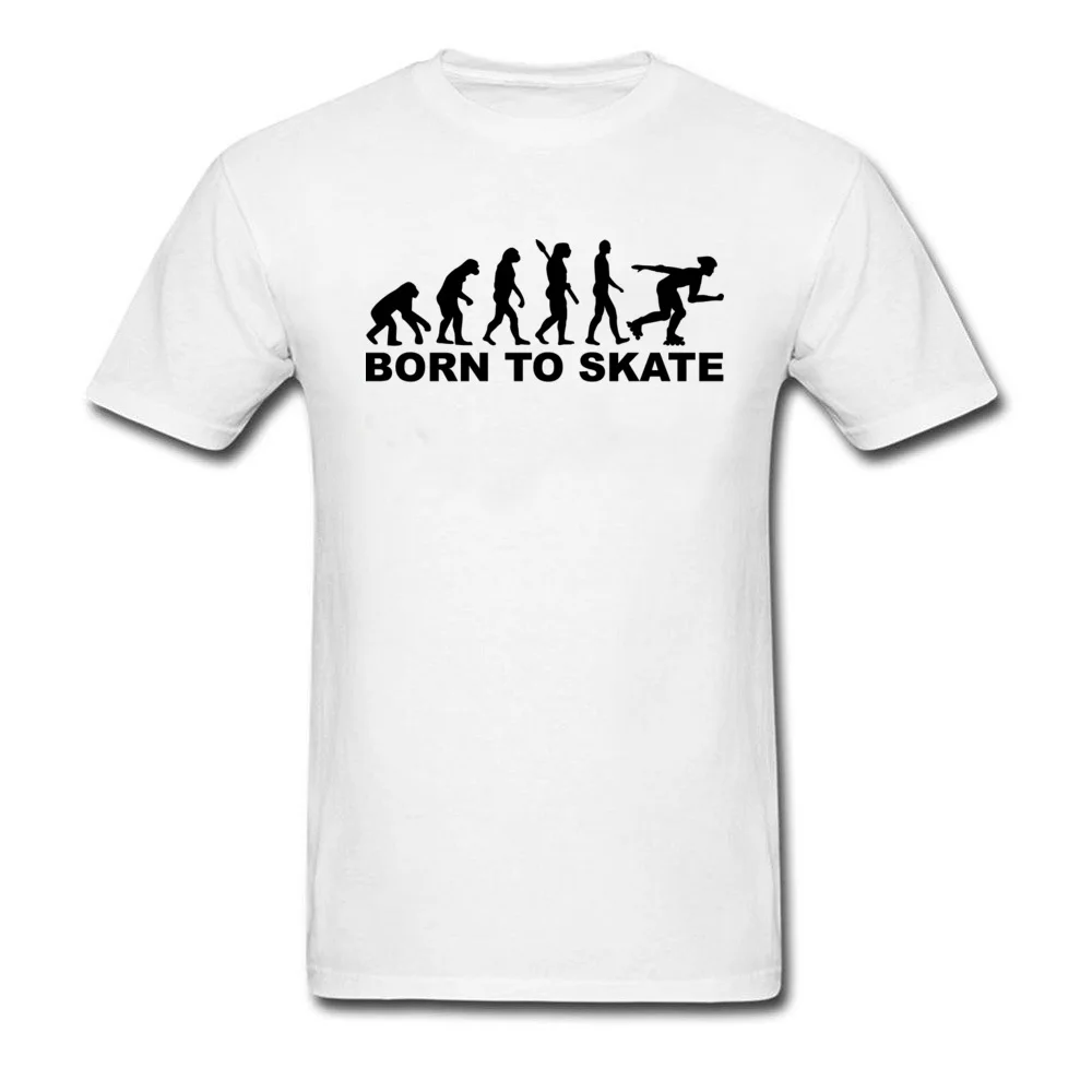 Evolution Inline Skater T Shirt Born To Skate T-shirt Men Grey Tops Oversized Tees Summer Clothing Cotton Fabric Tshirt