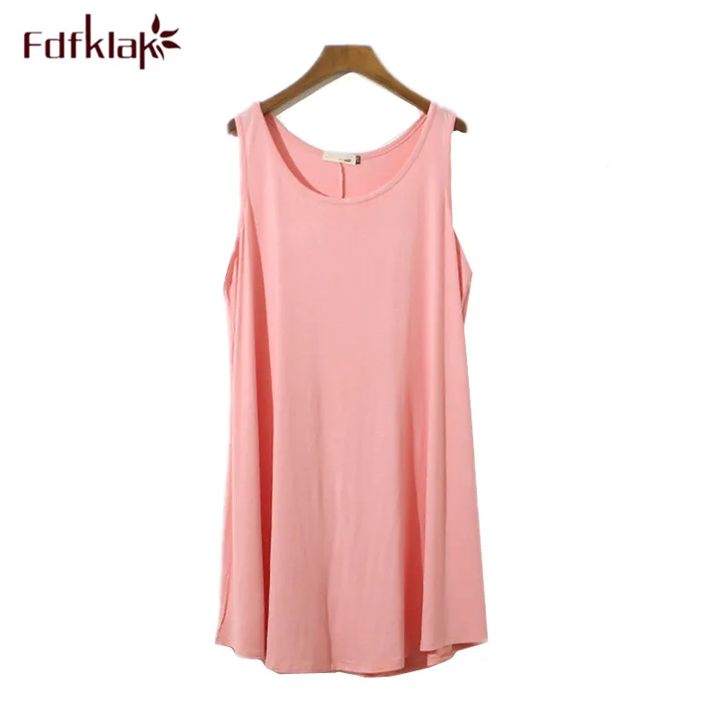 Fdfklak Night Dress Women Sleeveless Sexy Nightwear Short Summer Nightdress Cotton Women's Nightgown Plus Size Nightshirt L-3XL