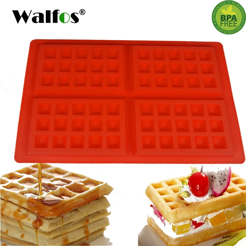 WALFOS Food Grade Silikon Waffel Mould Kuchen Pan Schokolade Pan Fondant Form für Kuchen Dekorieren Backen Dessert Maker
