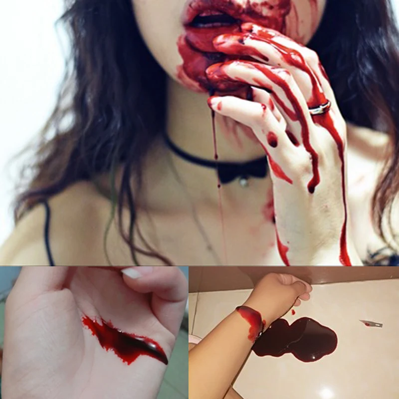 30ml Fake Blood for Bloody Nose Eyes Ears Vampire Zombie Makeup Props Halloween Party Horror Bady Paint Cos Decoration