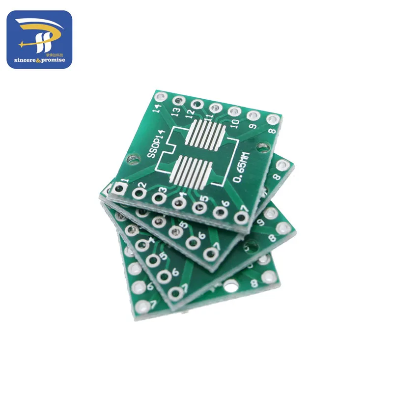 10pcs SOP14 SSOP14 TSSOP14 to DIP14 Pinboard SMD To DIP Adapter 0.65mm/1.27mm to 2.54mm DIP Pin Pitch PCB Board Converter Socket