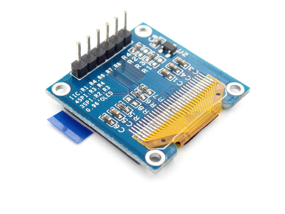 1PCS Amarelo, azul cor dupla e branco 128X64 0, 96 polegadas OLED LCD LED Display Módulo 0,96 "IIC SPI Comunicar