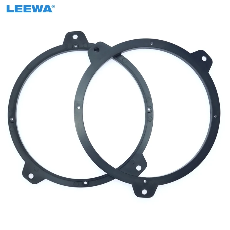 

LEEWA 2pc Black 6.5 inch Car Stereo Speaker Spacer Pad Adapter for BMW 3-Series E46 1999-2005 Speaker Mat Rings