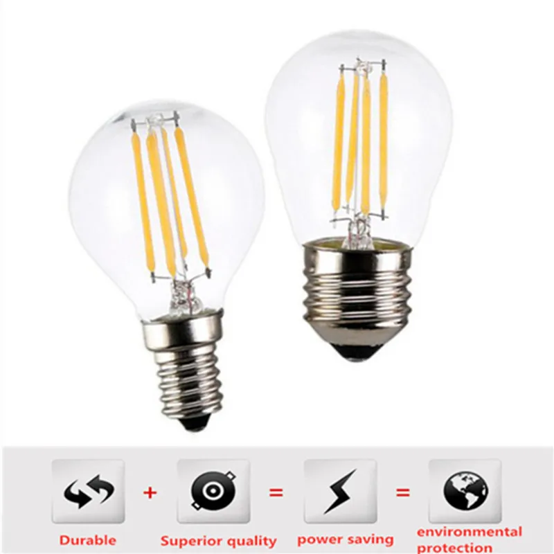 Retro Edison Lâmpada E14 E27 220V 2W 4W 6W Filamento Vintage Ampola Lâmpada Incandescente Edison Lâmpada