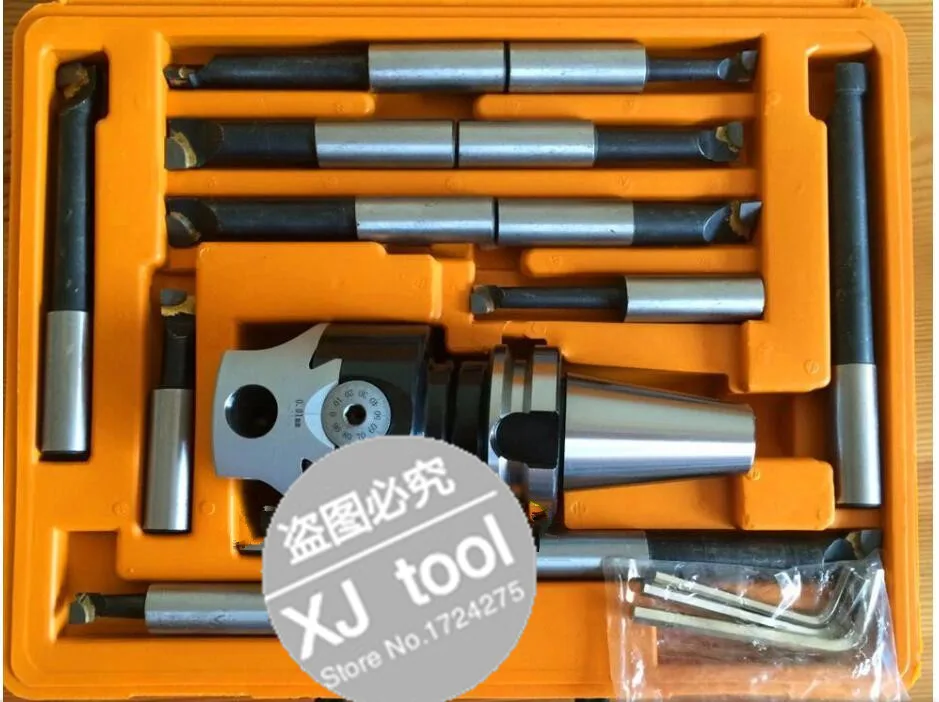 

BT30 taper, F1-18 75mm boring head with BT30 shank and 12pcs 18mm boring bars, boring head set, F1 boring head