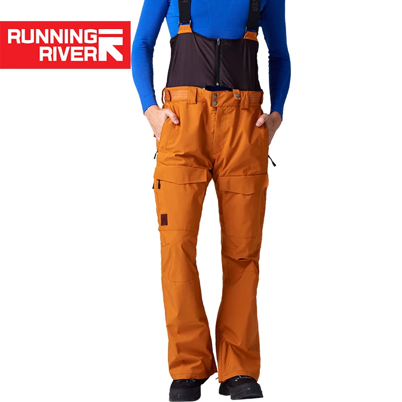 

RUNNING RIVER Brand Winter Men Ski high-rise Waterproof Windproof Warm Snow Man salopettes Outdoor Sports Pants #O7508N