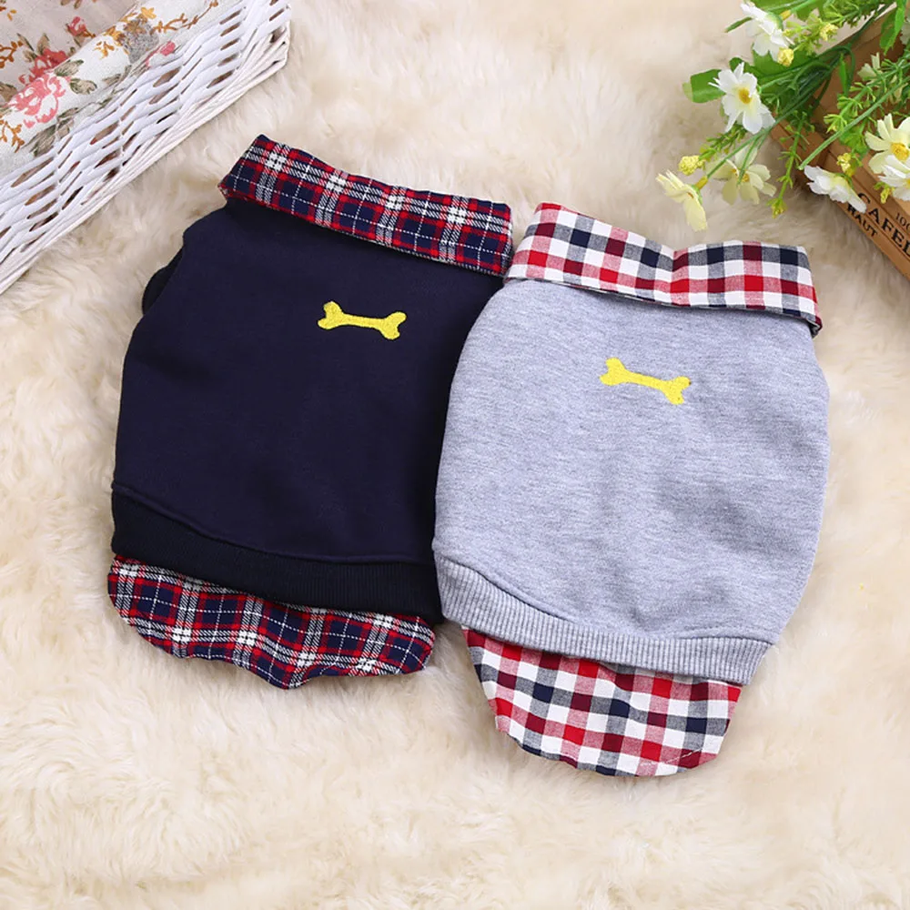 1pcs Leisure Plaid Pet Dog Clothes For Small Dogs Outfit POLO Shirt Dog Sweatshirt Puppy Pet Clothing Chihuahua Coat Pet Clothes