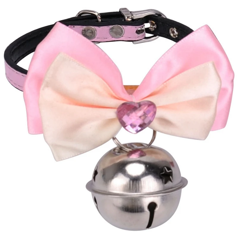 Bowknot Dog Collars With Small Bell Pet Dog Collar Lovely Pet Collar Cat And Small Dog General Universal