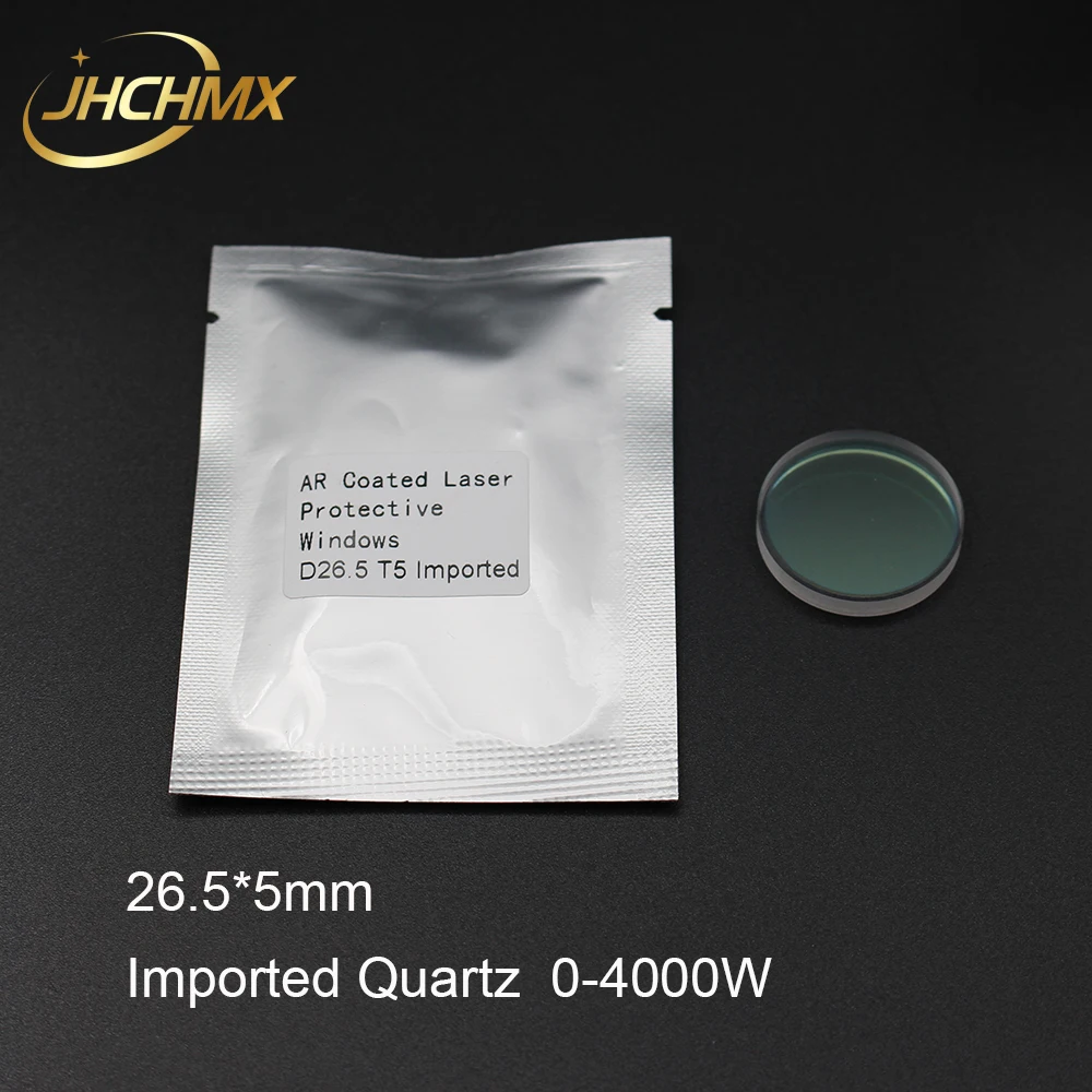 

JHCHMX 20pcs/lot Fiber Laser Protective Windows/Lens 26.5*5mm 2-4KW 1064nm Imported Quartz For IPG Fiber Laser Cutting Machines