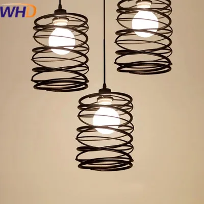 IWHD Modern LED Pendant Lights Fashion Iron lamp shade Luminaire Dining Room Lights Spring Pendant Lamp For Home Lighting