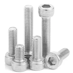 20pcs M3 M4 M5 6/10/16/20/25/30/40mm DIN912 A2-70 304 Stainless Steel Hexagon Socket Head Cap Screws Hex Cylindrical head Bolts