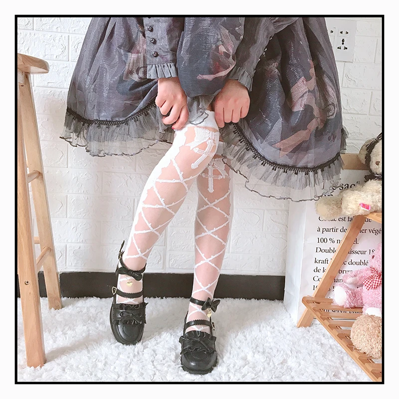 

Lolita female cone glass slim in summer knee socks harajuku Lolita Japanese stockings