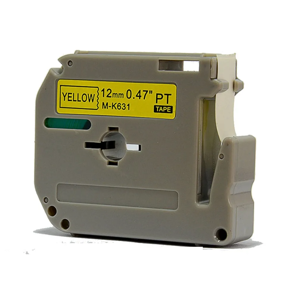 

Совместимая лента для этикеток P-touch M-K631 MK-631 mk631 Черная на желтом ленте M для принтера PT100, PT110, PT