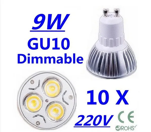 

9W 12W 15W 110V-240V Gu10 Dimmable LED Spotlight Bulb Warm Cool White CE ROHS FCC LED Lamp Free Shipping