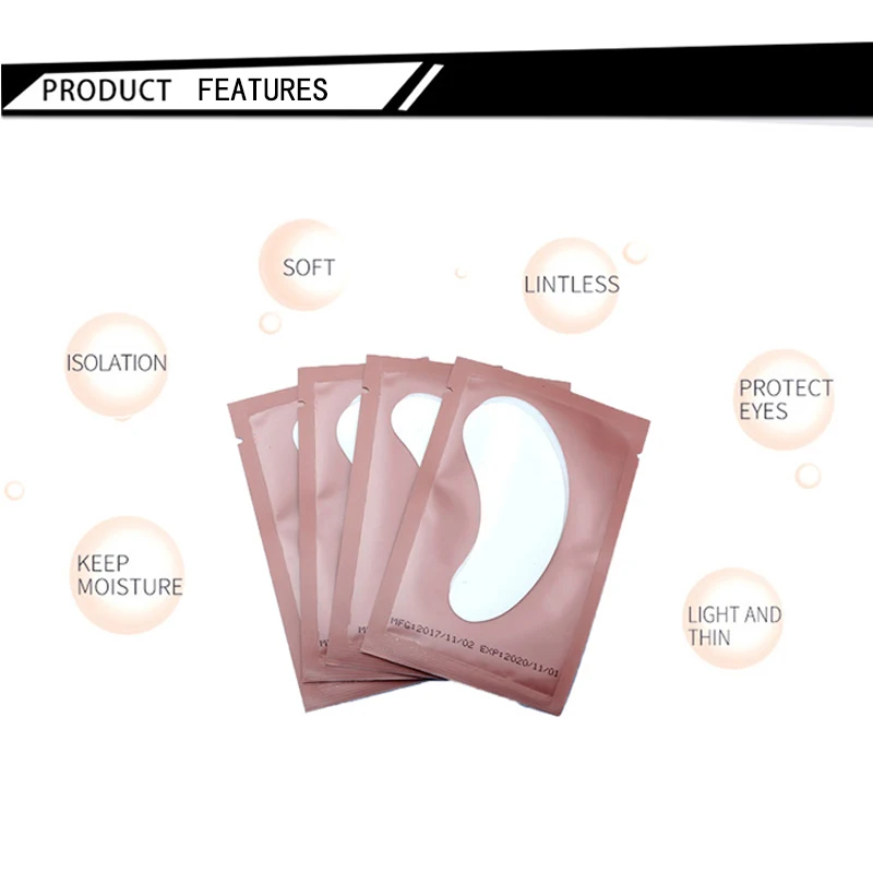 50 คู่/ล็อต Eye Pads ขนตาปลอมแพทช์สำหรับ Eyelash Extension เจลสีชมพู/ทองแพทช์ภายใต้ Eye Gel แพทช์สำหรับขนตา extension