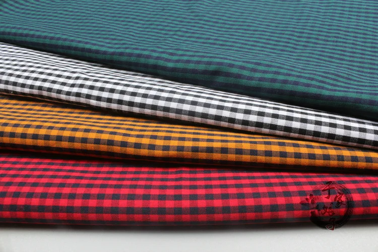 50*140cm Soft Plaid Japanese Yarn Dyed Cotton Quilting Fabric Pillow Trimming Sewing Cloth