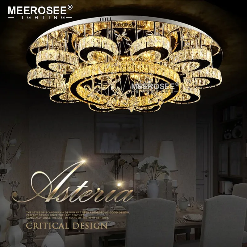 

New Modern Chandeliers Crystal Lamp Ceiling Fixtures AC110-240V lustre living Room Lights LED Lamps Flush Mounted