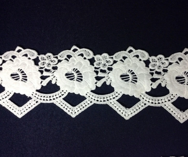 7cm milk fibre embroidery lace trim,high quality Eco-friendly soft touch flower lace trimming,XERY-XM050515