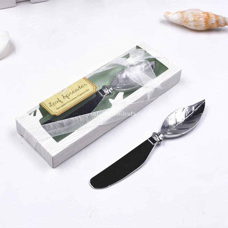 

100pcs Leaves Cheese Knife For Butter Bread Creative Wedding Gifts Leaf Shaped Butter Knife Spreader Kitchen Tools